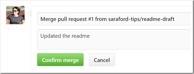 Merging a pull request form