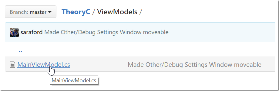 MainViewModel.cs shown listed in the ViewModels folder