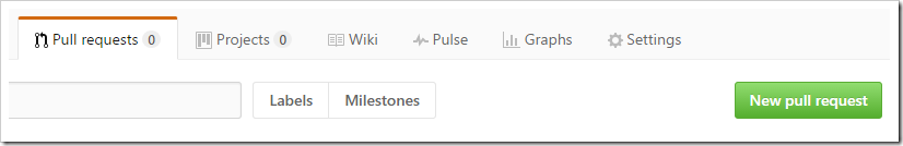 New Pull Request button on Pull Request tab