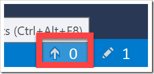 up arrow button for Sync pane