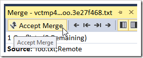 merge tool accept merge button