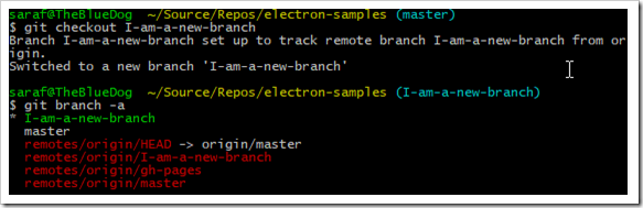 creating a new local branch from a remote tracking branch