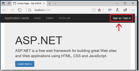 ASP.NET Web App as a To-Do List running