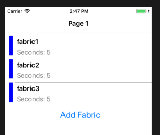 Fabrics displayed in ListView coming from DataService